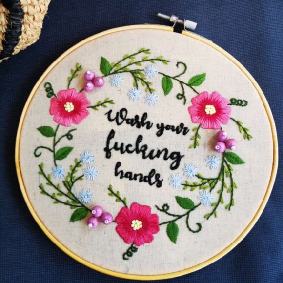 Stamped funny embroidery DIY Kit for beginners - Picture 5 of 9